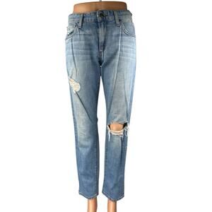 Joe's Billie Ankle Women's Blue Mid Rise Distressed Straight Denim Jeans Size 26